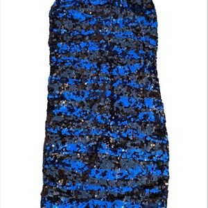 PRICE DROP • Jodi Kristopher | Blue & Black Bedazzled Sequined Dress - M